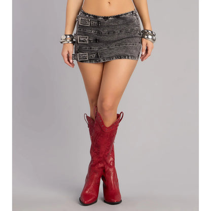 Buckle up Denim Mini Skort
